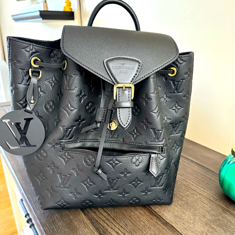 Like New Louis Vuitton Montsouris PM Backpack Black